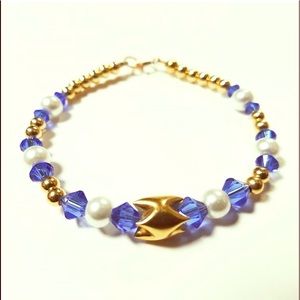 Gold-filled Sapphire & Pearl Bracelet